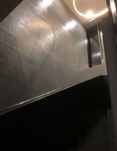 Cementový povrch Facebeton,, omyvatelná úprava pohled na schody 2 lázeňský dům Teplice